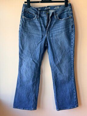 J.Crew 9” Demi Boot Crop Jeans Medium Wash Size 31 High Rise Denim